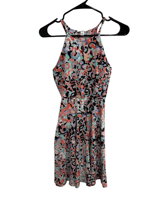 Bar III Dresses & Skirts - Bar III Floral Sleeveless Fit & Flare Dress Multicolor Sz XS Halter Neck Swing